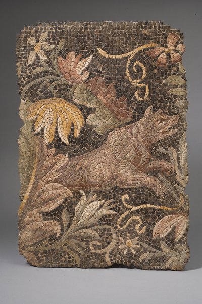 Fragment of a Mosaic Depicting a Wolf by Roman